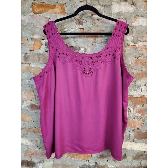 Roaman's Tops - Roaman's Womens Plus Size 20 Shirt Top Tank Purple Pink B